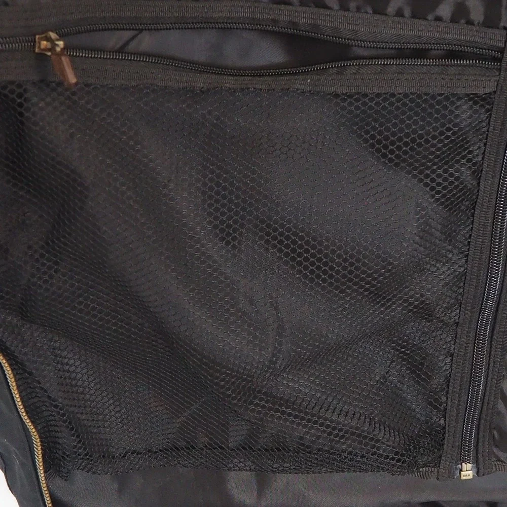J.Crew Black Leather & Canvass Garment Bag Carry On Luggage Shoulder Strap